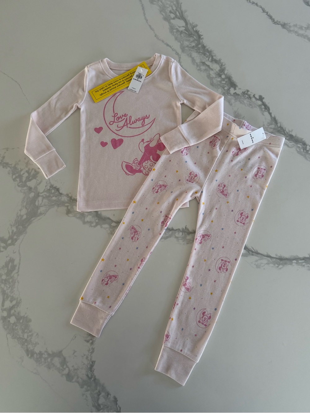Old Navy Girls’ Minnie Mouse Pajamas Love Always Moon & Stars 3T